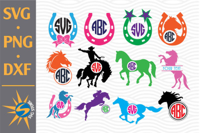 Horse Monogram SVG, PNG, DXF Digital Files Include