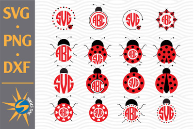 Lady Bug Monogram SVG, PNG, DXF Digital Files Include