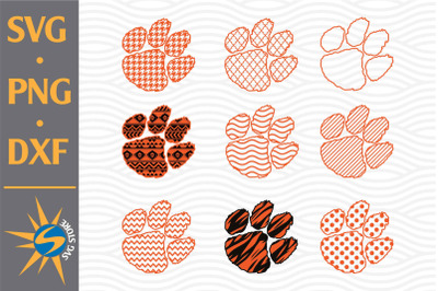 Tiger Paw Pattern SVG, PNG, DXF Digital Files Include