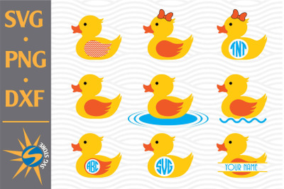 Rubber Duck Monogram SVG&2C; PNG&2C; DXF Digital Files Include