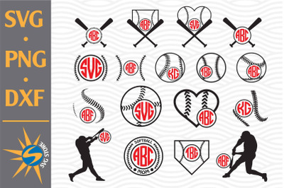 Baseball Monogram SVG, PNG, DXF Digital Files Include