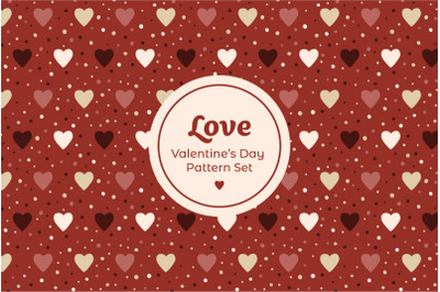 Love Valentines Day Seamless Vector Pattern Set