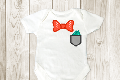 Bow Tie and Pocket | Applique Embroidery