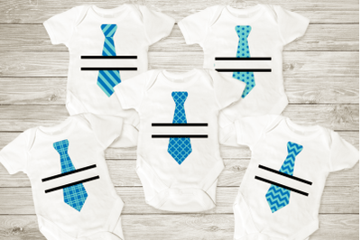 Tie Split with Optional Patterns | SVG | PNG | DXF | EPS