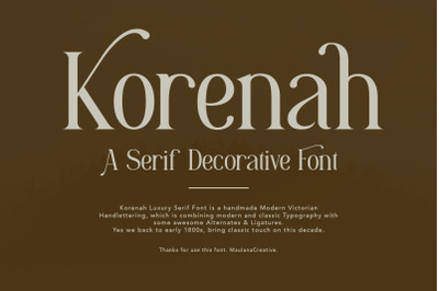 Korenah Serif Decorative Display Font