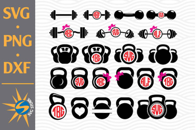 Barbell Monogram SVG, PNG, DXF Digital Files Include