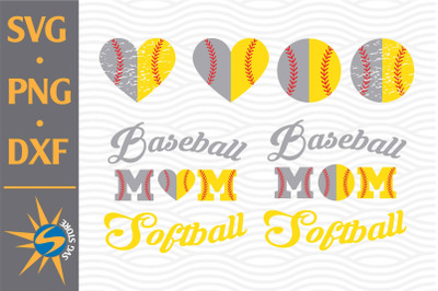 Half Softball Baseball Mom SVG, PNG, DXF Digital Files Include