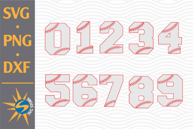 Baseball Numbers SVG&2C; PNG&2C; DXF Digital Files Include