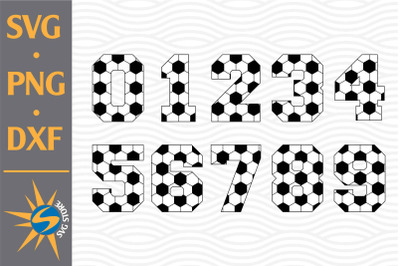 Soccer Numbers SVG, PNG, DXF Digital Files Include