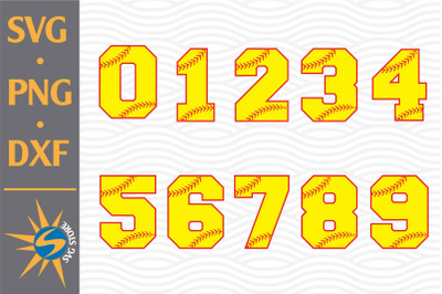 Softball Numbers SVG, PNG, DXF Digital Files Include