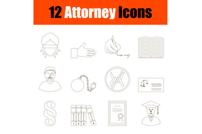 Attorney Icon Set