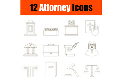 Attorney Icon Set