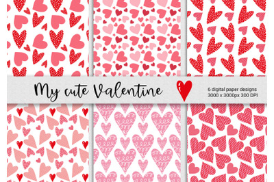 Valentines Digital Papers