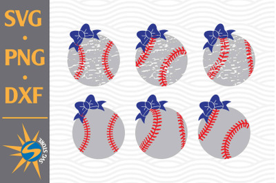 Baseball With Bow SVG, PNG, DXF Digital Files Include