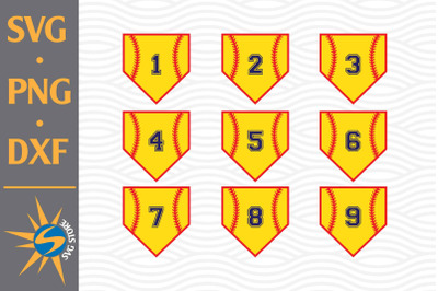 Pocket Softball Numbers SVG, PNG, DXF Digital Files Include