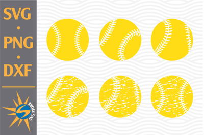 Distressed Softball SVG, PNG, DXF Digital Files Include