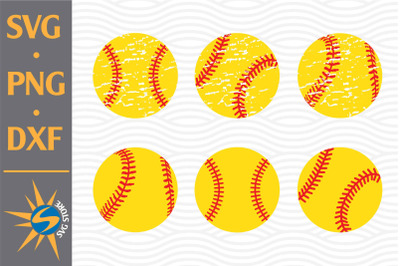 Distressed Softball SVG, PNG, DXF Digital Files Include