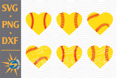 Heart Softball SVG, PNG, DXF Digital Files Include