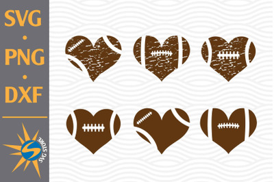 Heart Football SVG, PNG, DXF Digital Files Include