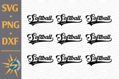 Softball Family SVG, PNG, DXF Digital Files Include