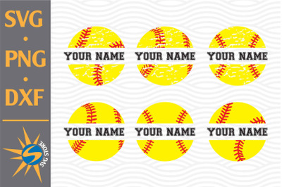 Split Softball SVG&2C; PNG&2C; DXF Digital Files Include