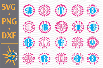 Heart Monogram SVG&2C; PNG&2C; DXF Digital Files Include