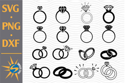 Ring Wedding SVG&2C; PNG&2C; DXF Digital Files Include