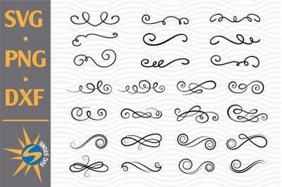 Swirls SVG&2C; PNG&2C; DXF Digital Files Include