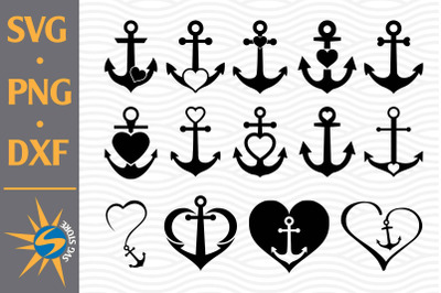 Heart Anchor SVG&2C; PNG&2C; DXF Digital Files Include