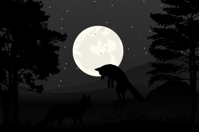 Wolf silhouette, simple vector illustration