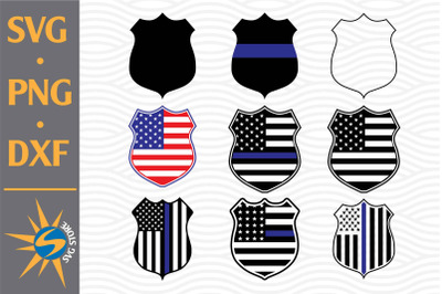 Police Shield American SVG, PNG, DXF Digital Files Include