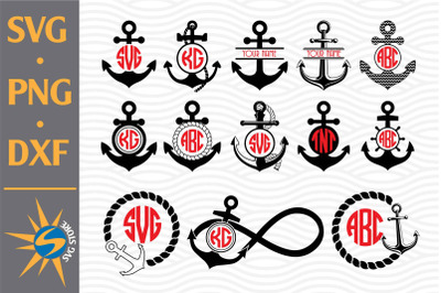 Anchor Monogram SVG&2C; PNG&2C; DXF Digital Files Include