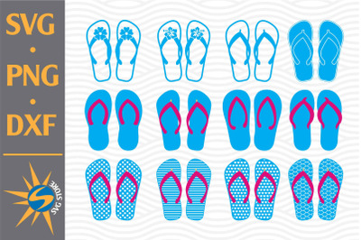 Summer Flip Flops SVG&2C; PNG&2C; DXF Digital Files Include