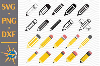 Pencil SVG&2C; PNG&2C; DXF Digital Files Include