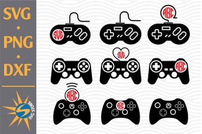 Game Controller Monogram SVG&2C; PNG&2C; DXF Digital Files Include