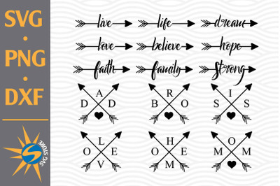 Arrow Quotes SVG&2C; PNG&2C; DXF Digital Files Include