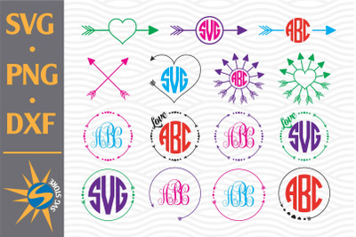 Arrow Monogram SVG, PNG, DXF Digital Files Include