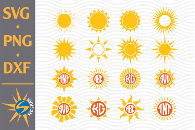 Sun&2C; Sun Monogram SVG&2C; PNG&2C; DXF Digital Files Include