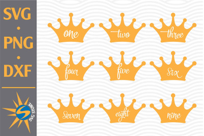 Crown With Number SVG, PNG, DXF Digital Files Include