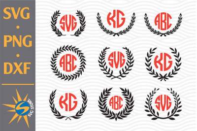 Laurel Wreath Monogram SVG&2C; PNG&2C; DXF Digital Files Include