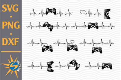 Game Controller Heartbeat SVG, PNG, DXF Digital Files Include