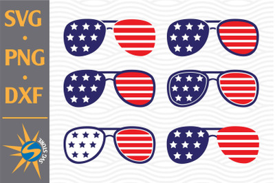 Glasses American Flag SVG, PNG, DXF Digital Files Include