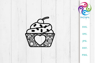 Cupcake Svg File, Cupcake Heart Svg