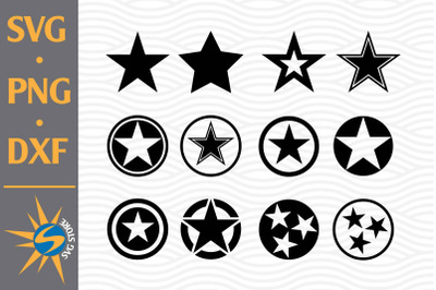 Star Silhouette SVG&2C; PNG&2C; DXF Digital Files Include