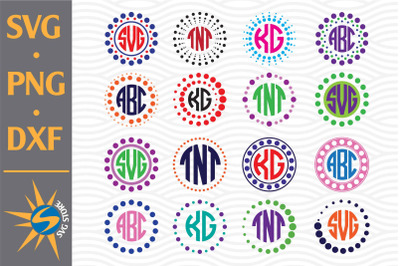 Dot Circle Monogram SVG, PNG, DXF Digital Files Include