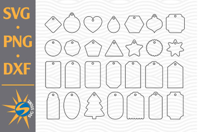 Gift Tag Outline SVG, PNG, DXF Digital Files Include