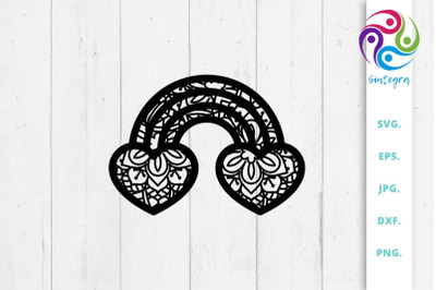 Zen Tangle Love Rainbow Svg File