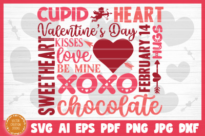 Valentines Day Symbols SVG Cut File