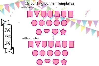 Bunting Banner SVG Templates - Pennant Banner Cut Files
