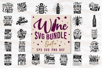 Wine Quotes and Slogans SVG Bundle